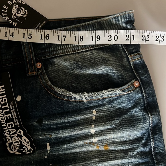 NWT Hustle Gang Over Everything Shorts Men’s Blue Rendezvous Denim Size: 42 - Picture 6 of 9